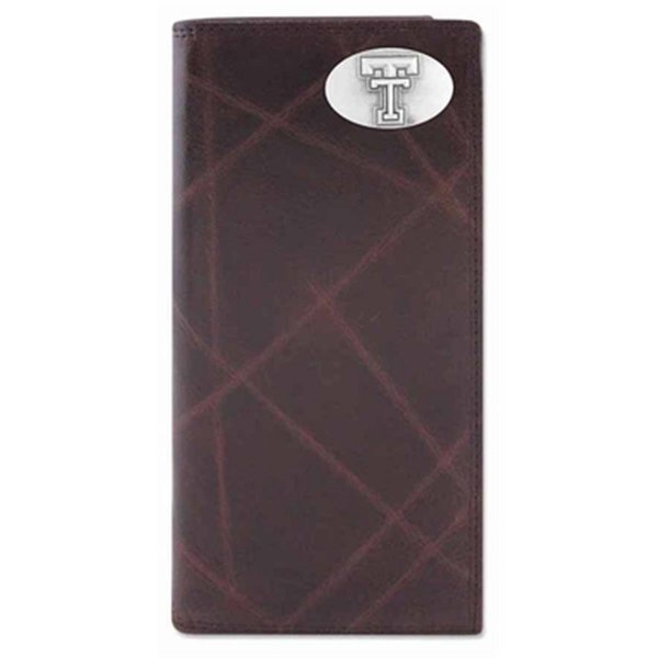 Zeppelinproducts ZeppelinProducts TXT-IWT4-WRNK-BRW Texas Tech Secretary Wrinkle Leather Wallet TXT-IWT4-WRNK-BRW